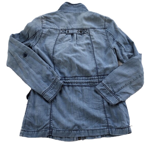 Anthropologie MARRAKECH Long Sleeve Zip Up Chambray Denim Jacket Size XS - Picture 3 of 9